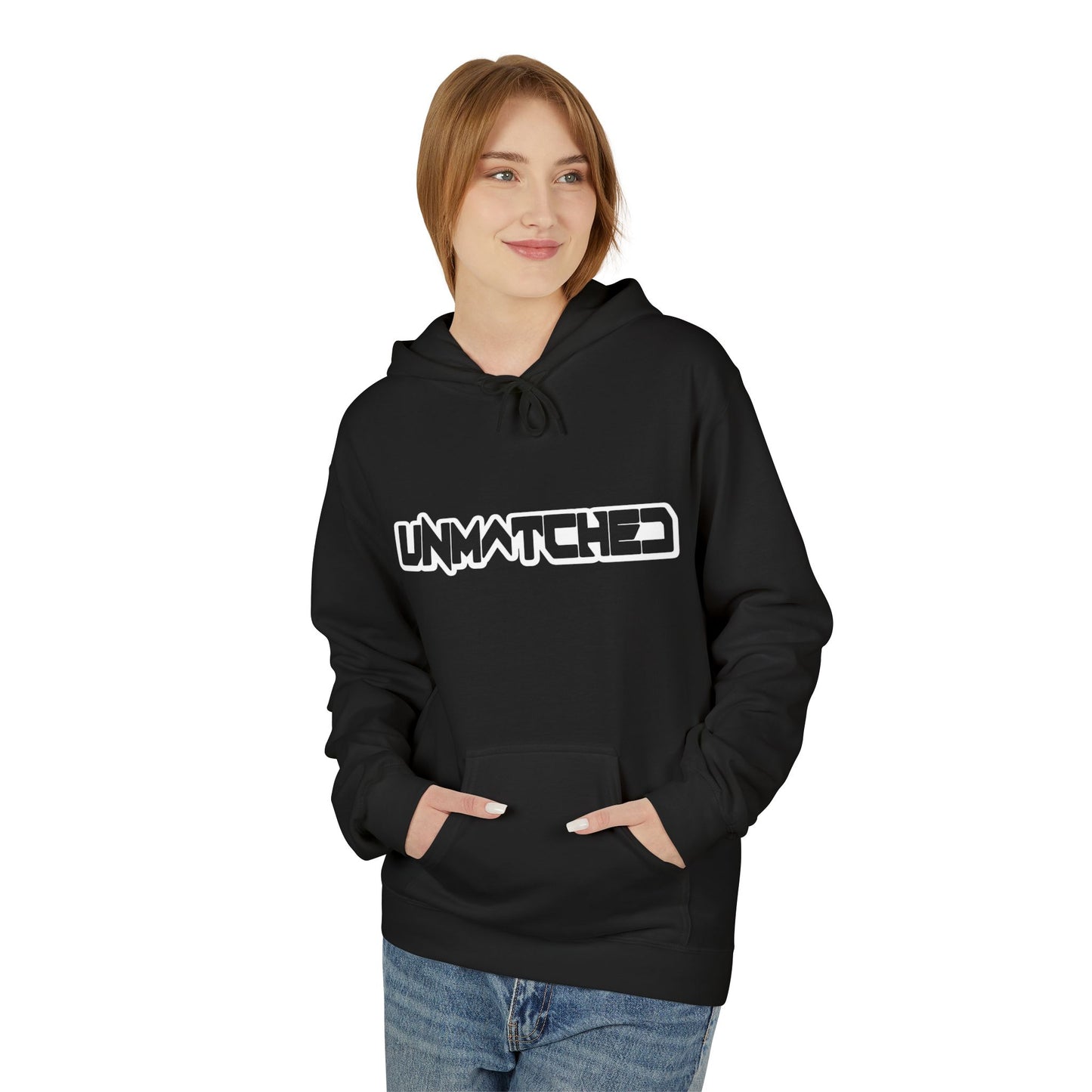 Unmatched Graphic Hoodie — Bold Streetwear Pullover (Black & Gray)
