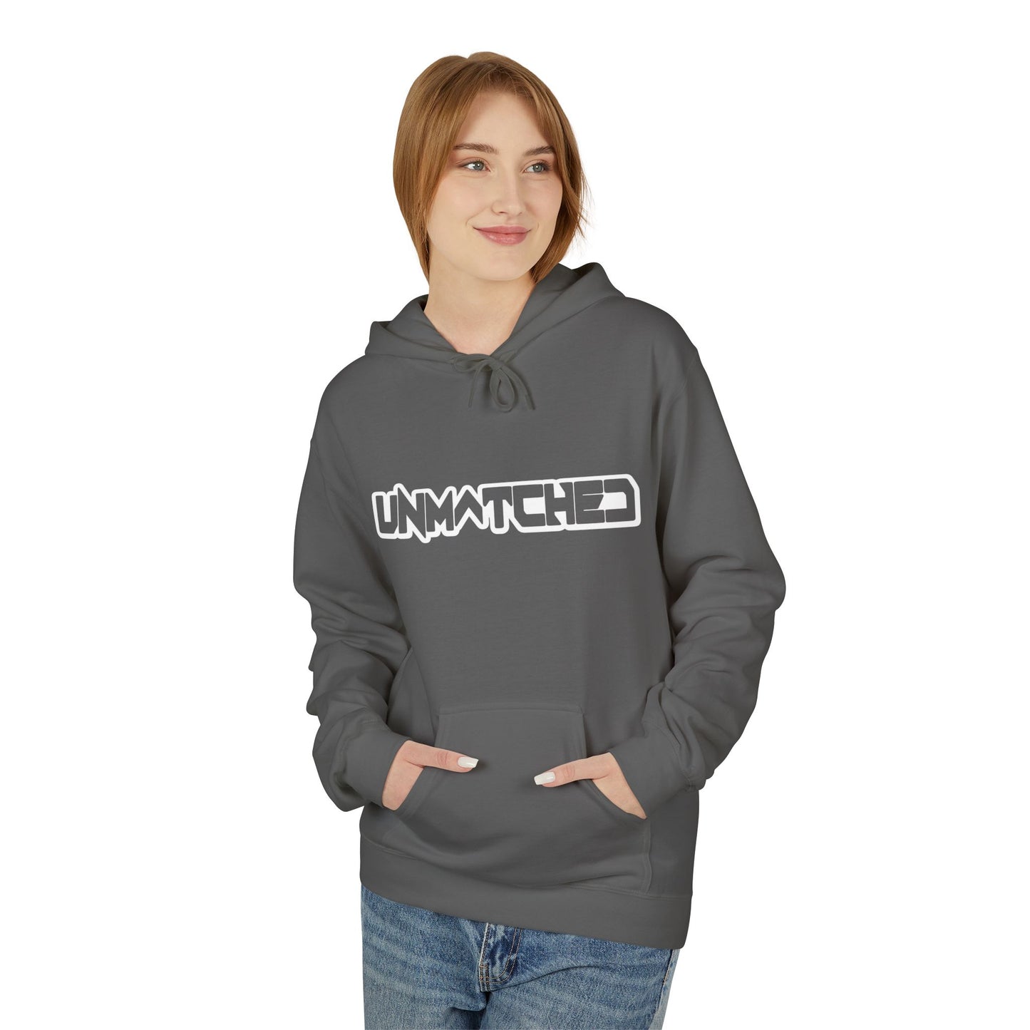 Unmatched Graphic Hoodie — Bold Streetwear Pullover (Black & Gray)